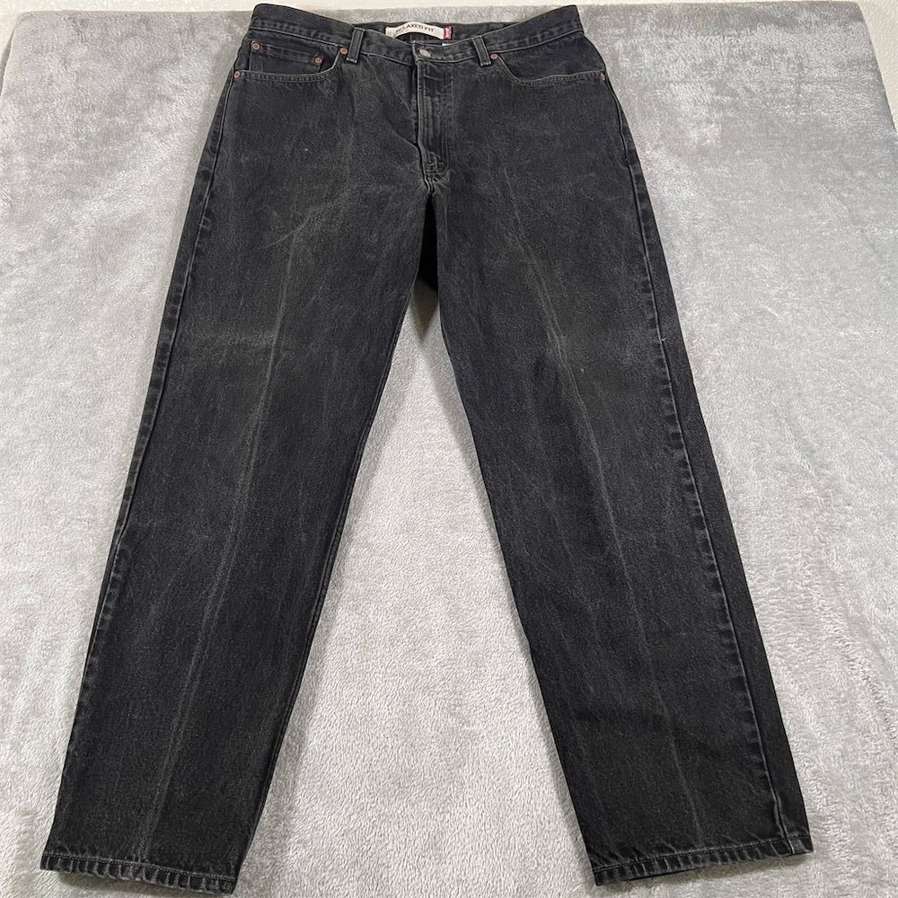 Levis Jeans Mens 38x32 (Measures 37x31) Black 550‎ Relaxed Fit Denim